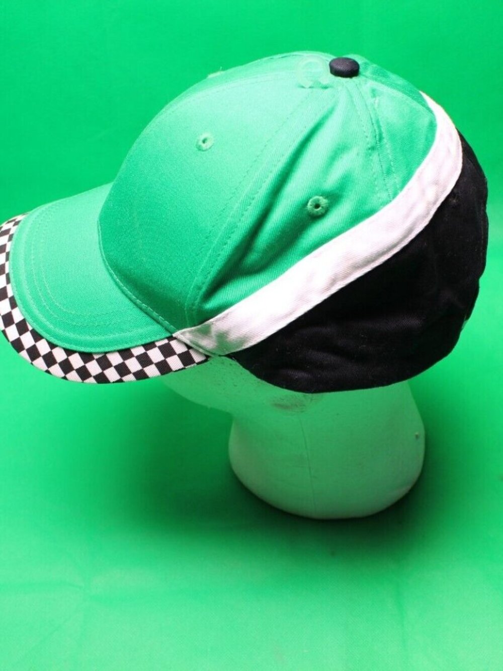 checked Hat cap taxi cab flag green white